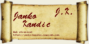 Janko Kandić vizit kartica